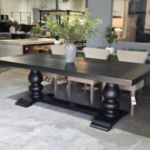 Black 123" Extendable Dining Table