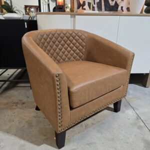 Brown Leather Accent Chair