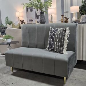 Grey Velvet Bench