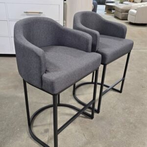 Set of 2 Grey Counter Stools