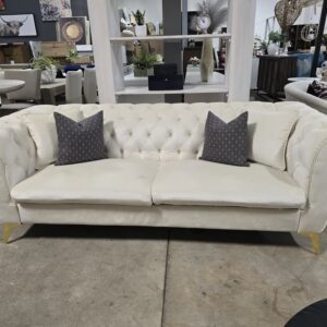 Beige Tufted Sofa
