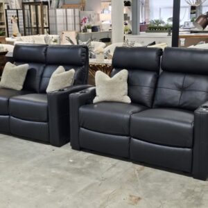 Octane Genuine Leather Home Theater Loveseat