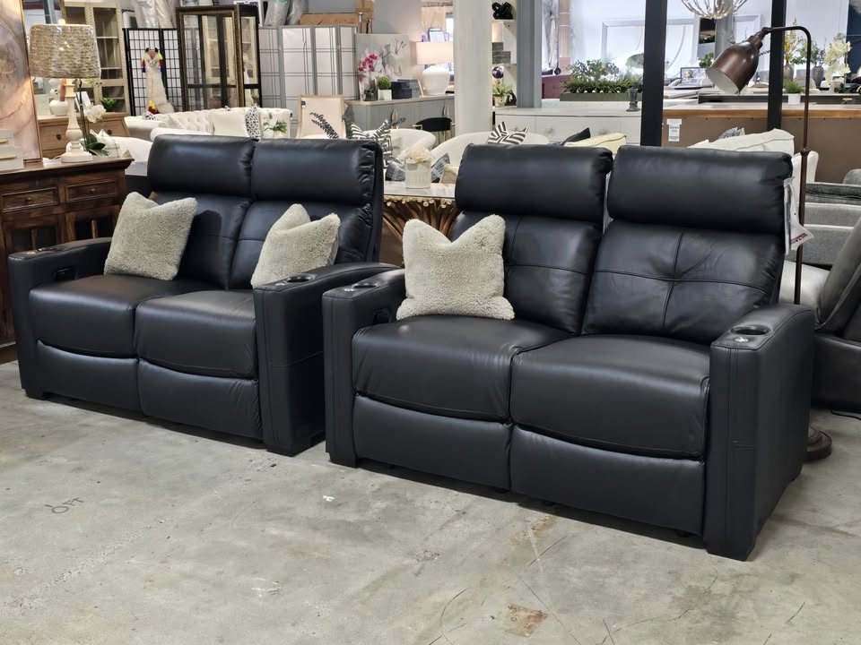 Octane Genuine Leather Home Theater Loveseat