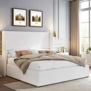 White Queen Storage Platform Bed