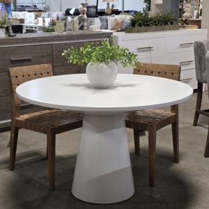 48" White Round Dining Table