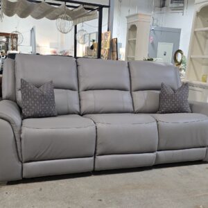 Alexandria Genuine Leather Power Reclining Sofa "as is"
