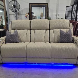 82" Beige Power Reclining Sofa *BRAND NEW*
