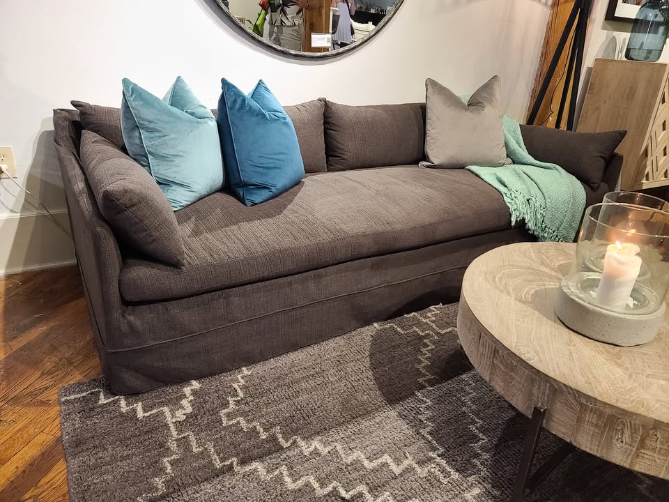 Raine Slipcovered Charcoal Sofa (BRAND NEW) - Image 6
