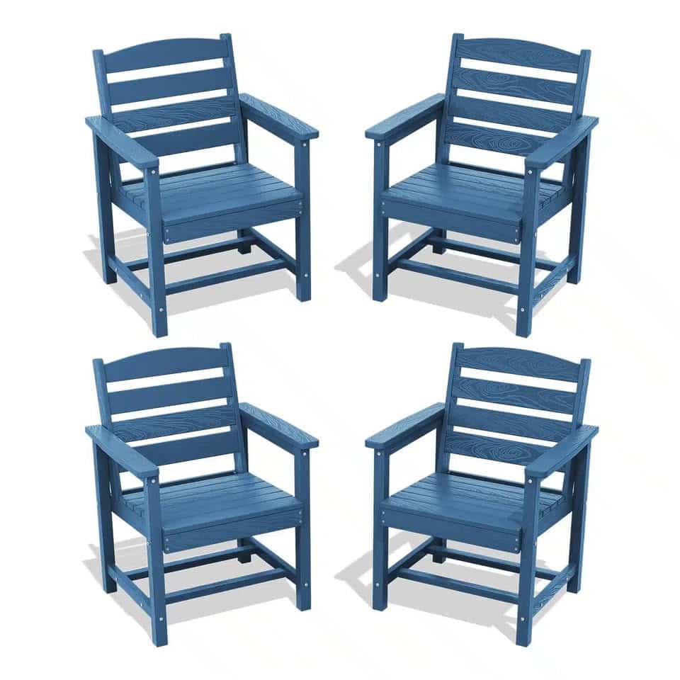 Set of 4 Poly Outdoor Dining Chairs - Image 3